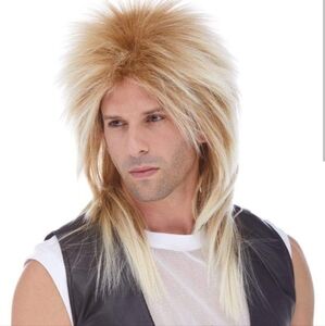 Long rocker wig costume